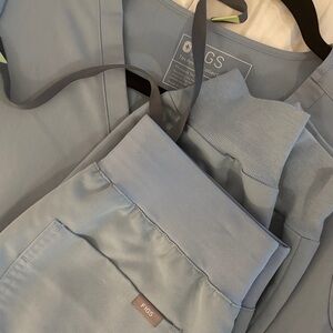 Figs Sky Blue V-Neck Scrub Top